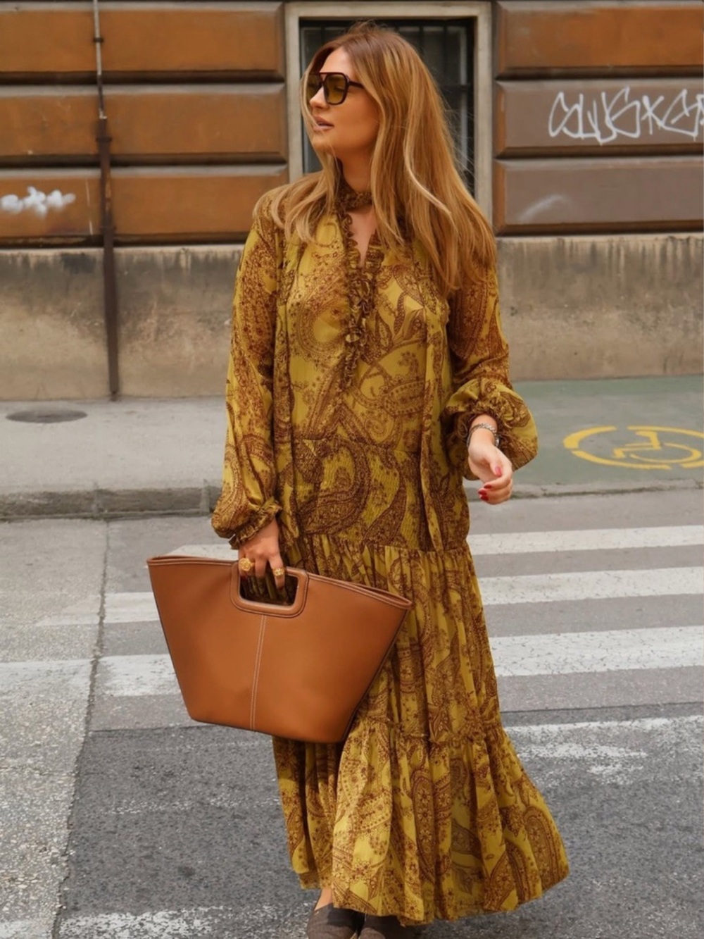 NWT Zara Ochre Maxi Maxi Dress Small